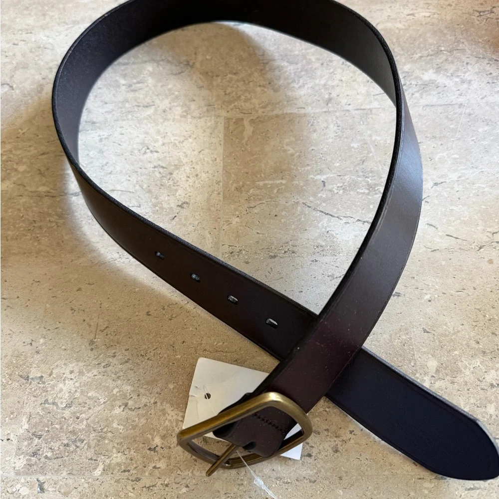 NWT J. Crew Wide leather belt brown size 30
